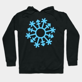 Gender Snowflake - Blue - No Text Hoodie